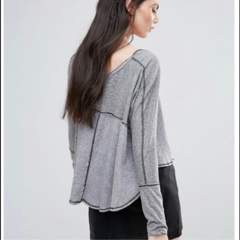 We the Free/Free People ladies Cloud Nine Long Sleeve t-shirt. Small. Oversized - Picture 2 of 11